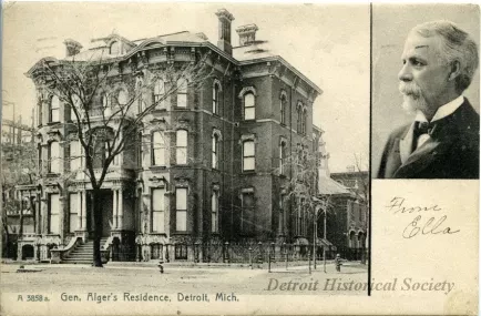 Postcard - Gen. Alger's Residence, Detroit, Mich.