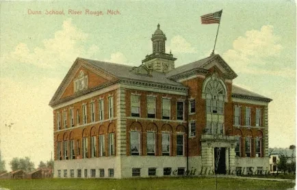 Postcard - Dunn School, River Rouge, Mich.