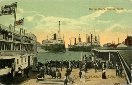 Postcard - Harbor Scene, Detroit, Mich.