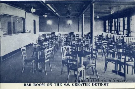 Postcard - Bar Room on the S.S. Greater Detroit