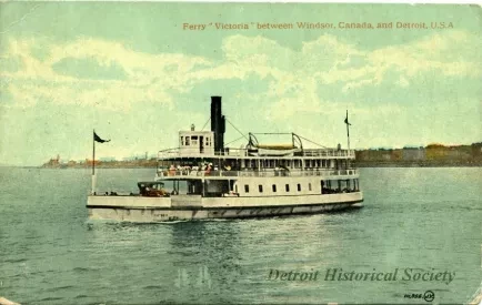 Postcard - Ferry "Victoria" between Windsor, canada, and Detroit, U.S.A.