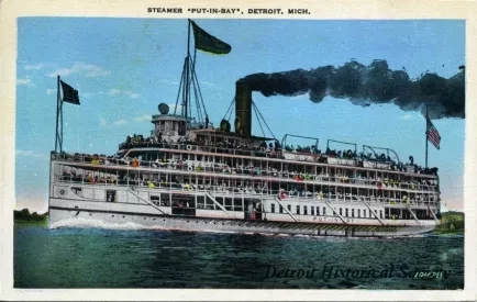Postcard - Stemaer "Put-In-Bay", Detroit, Mich.