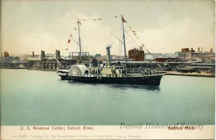 Postcard - U. S. Revenue Cutter; Detroit River.
