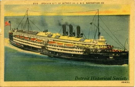 Postcard - Steamer City of Detroit III D. & C. Navigation Co.