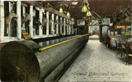 Postcard - "Log Cabin, Otto Huck, Prop. 65 Michigan Ave., Detroit, Mich."