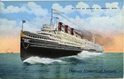 Postcard - City of Detroit III, Detroit, Mich.