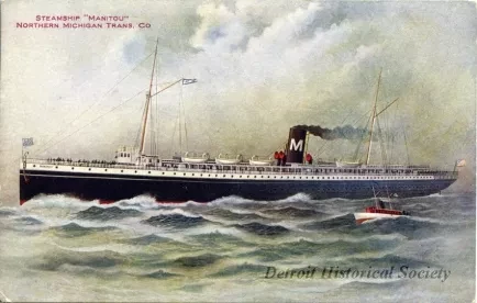 Postcard - Steamship "Manitou" Northern Michigan Trans. Co