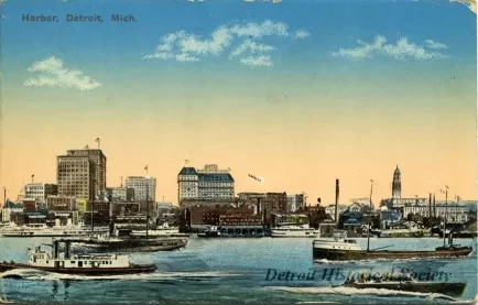 Postcard - Harbor, Detroit, Mich.