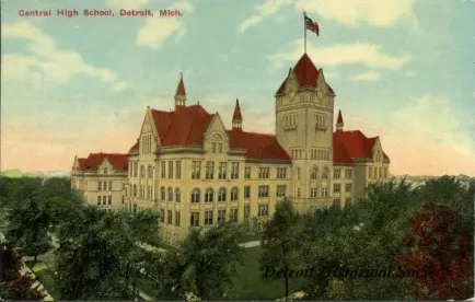 Postcard - Central High School, Detroit, Mich.