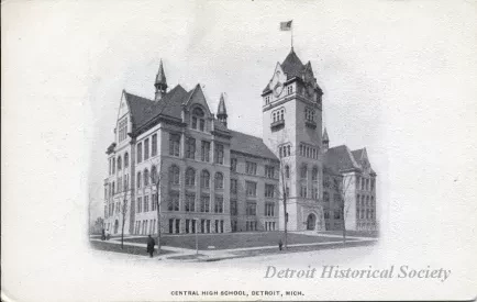 Postcard - Central High School, Detroit, Mich.