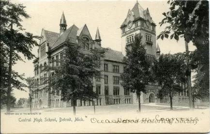 Postcard - Central High School, Detroit, Mich.