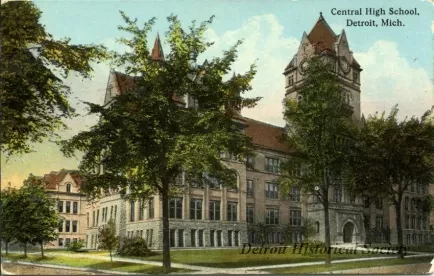 Postcard - Central High School, Detroit, Mich.