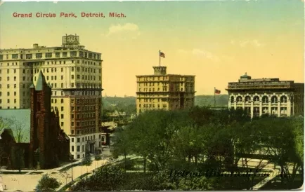 Postcard - Grand Circus Park, Detroit, Mich.