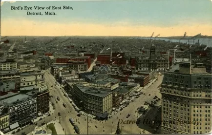 Postcard - Bird's Eye View of East Side, Detroit, Mich.