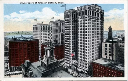 Postcard - Skyscrapers of Greater Detroit, Mich