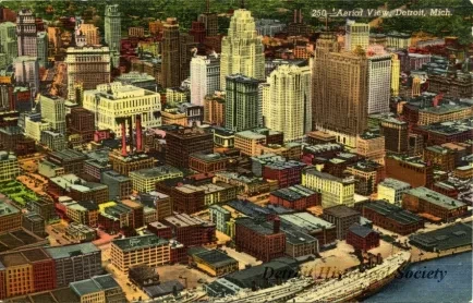 Postcard - Aerial View, Detroit, Mich.
