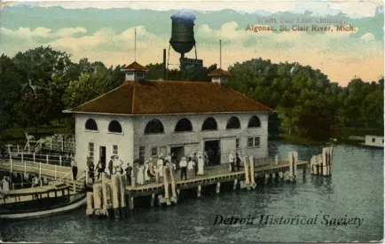 Postcard - White Star Line Landing, Algonac, St. Clair River, Mich.