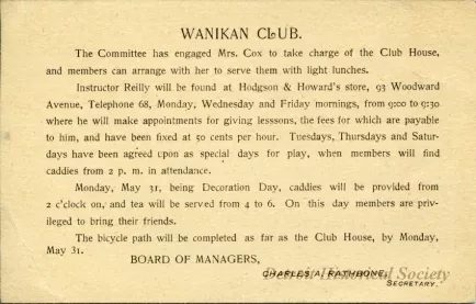 Postcard - Wanikan Club.