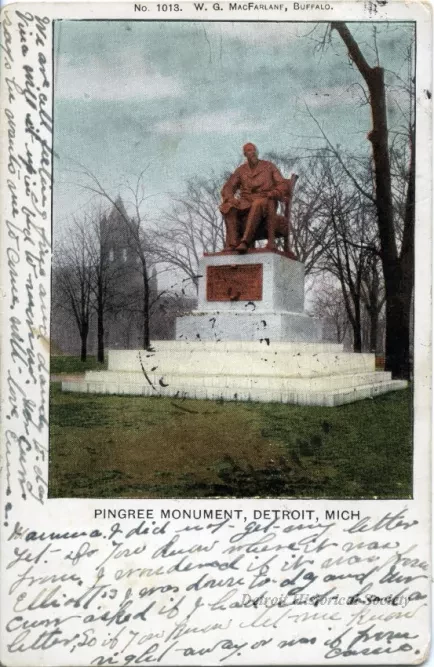 Postcard - Pingree Monument, Detroit, Mich.