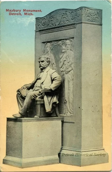 Postcard - Maybury Monument. Detroit, Mich.