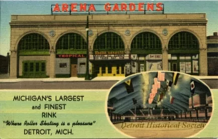 Postcard - Michigan's Largest and Finest Rink "Where Roller Skating is a pleasure" Detroit, Mich.