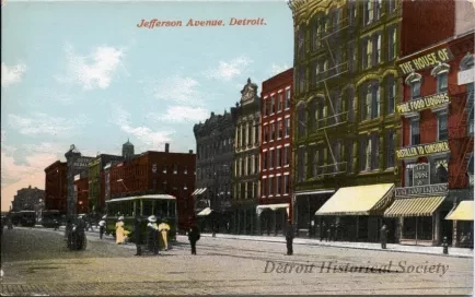Postcard - Jefferson Avenue, Detroit.