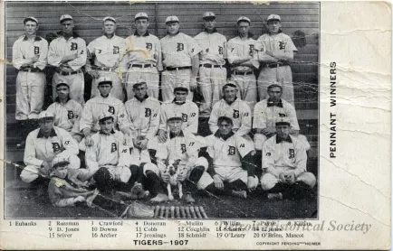 Postcard - Pennant Winners, Tigers - 1907