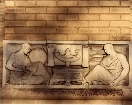 Print, Photographic - Detail of Stone Work, Adams Jr. High