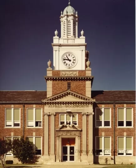 Print, Photographic - Clock Tower & Center Entrance, Woodworth Jr. High