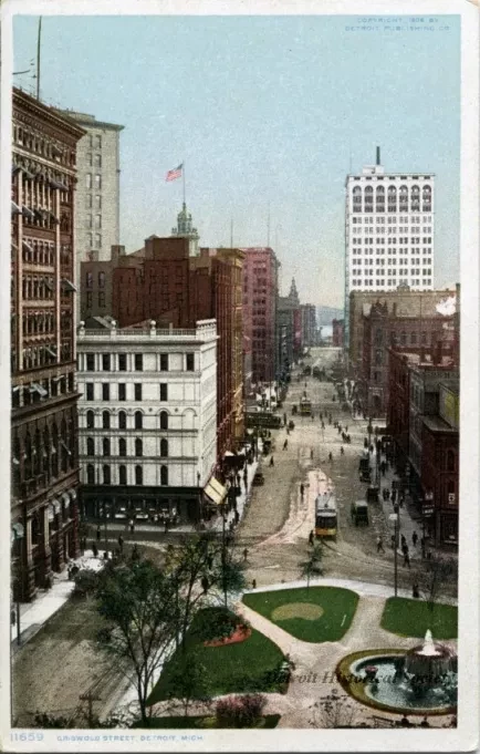 Postcard - Griswold Street, Detroit, Mich.