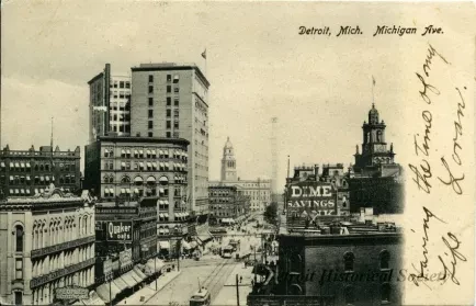 Postcard - Detroit, Mich. Michigan Ave.