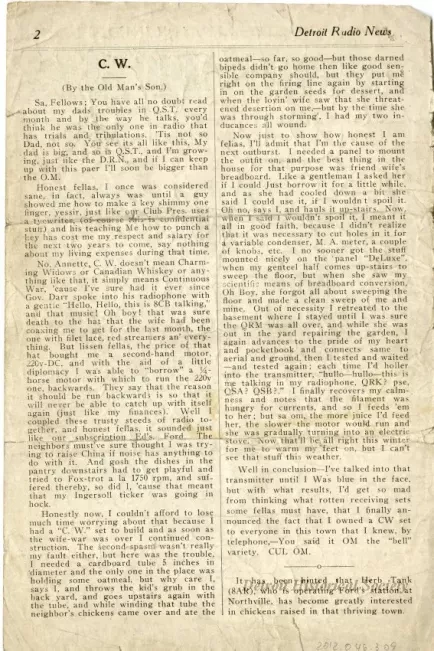 Newsletter - Detroit Radio News, Vol. 1, No. 8