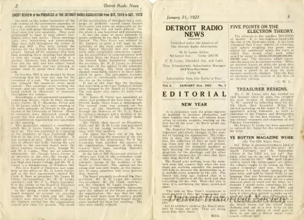 Newsletter - Detroit Radio News, Vol. 2, No. 1