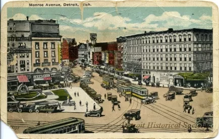 Postcard - Monroe Avenue, Detroit, Mich.