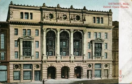 Postcard - Detroit, Mich. Detroit Opera House,