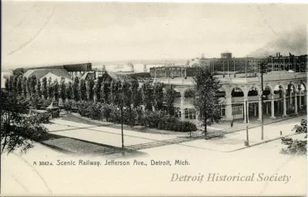 Postcard - Scenic Railway, Jefferson Ave., Detroit, Mich.