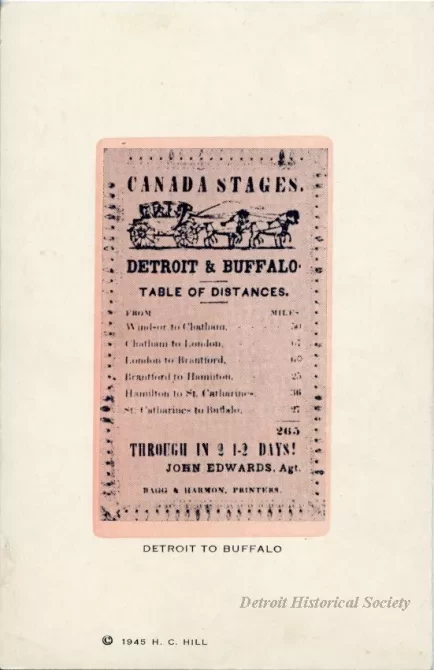 Postcard - Detroit to Buffalo
