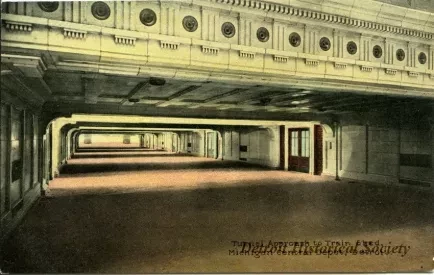 Postcard - Tunnel Approach to Train Shed, Michigan Central Depot, Detroit.