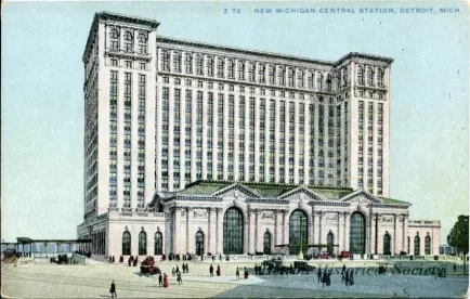 Postcard - New Michigan Central Station, Detroit, Mich.