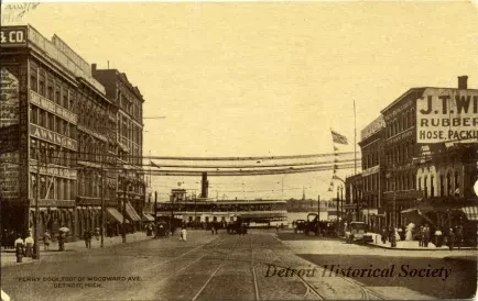 Postcard - Ferry Dock, Foot of Woodward Avenue, Detroit, Mich.