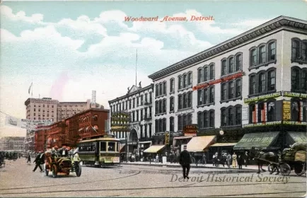 Postcard - Woodward Avenue, Detroit.