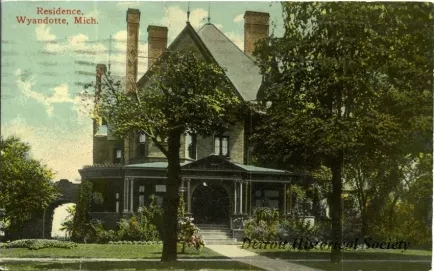 Postcard - Residence, Wyandotte, Mich.