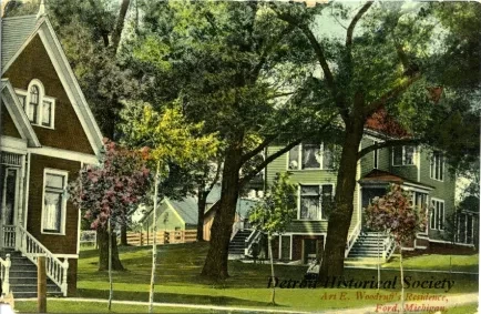 Postcard - Ari E. Woodruff's Residence, Ford, Michigan