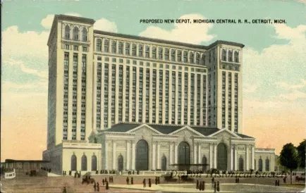 Postcard - Proposed New Depot, Michigan Central R. R., Detroit, Mich.