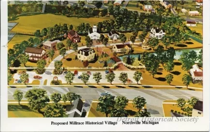 Postcard - Proposed Millrace Historical Village, Northville Michigan