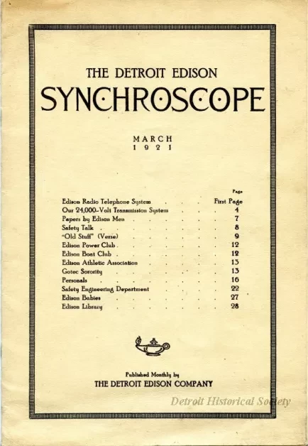 Booklet - The Detroit Edison Synchroscope