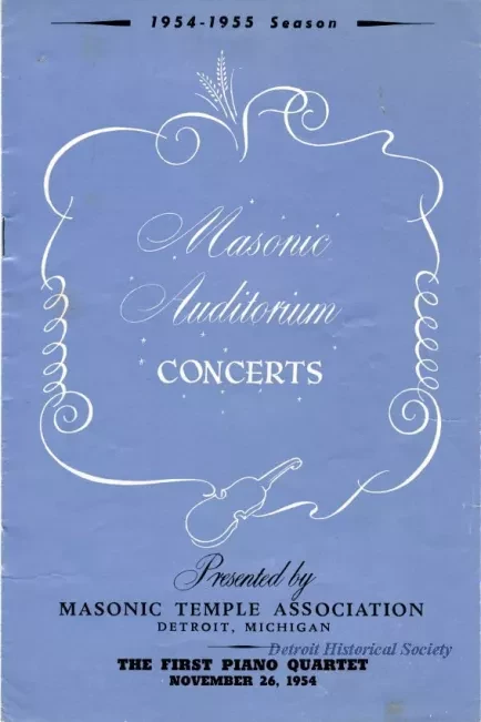 Program, Theater - Masonic Auditorium Concerts 1954-55 Season