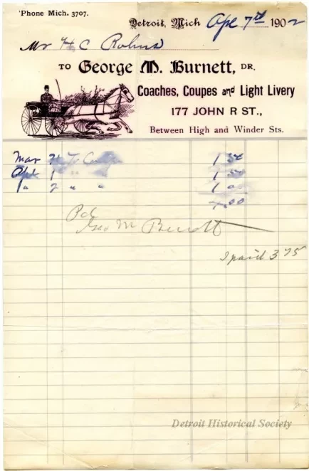 Bill - George M. Burnett, Driver
Coaches, Coupes, and Light Livery