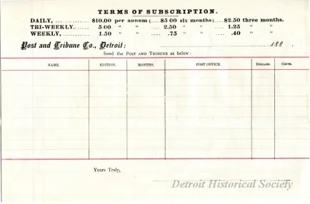 Advertisement - Detroit Post & Tribune