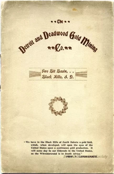 Prospectus - Detroit and Deadwood Gold Mining Company